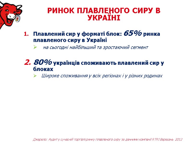 Плавлений сир у форматі блок: 65% ринка плавленого сиру в Україні  на сьогодні
